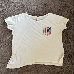 Ralph Lauren American Flag Pocket Boyfriend Fit T shirt super soft 100% cotton